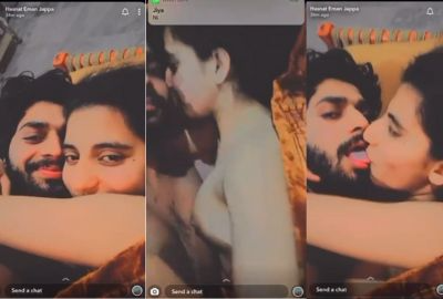 While having sex, GF makes a naked video call.in telugu sex
